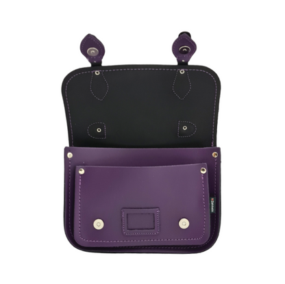 Leather Midi Satchel - Purple  