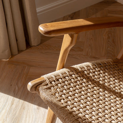 Zara Teak Rattan Accent Armchair