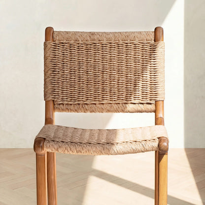 Zara Teak Rattan Bar Stool