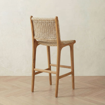 Zara Teak Rattan Bar Stool
