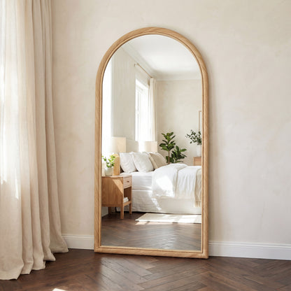 Citra Teak Leaning Mirror - Handcrafted Rattan & Teak Elegance
