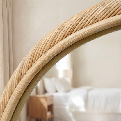 Citra Teak Leaning Mirror - Handcrafted Rattan & Teak Elegance