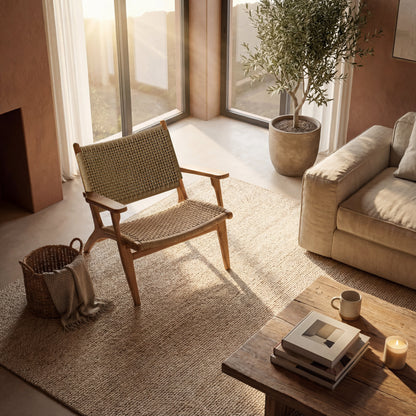 Zara Teak Rattan Accent Armchair