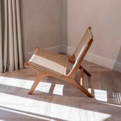 Zara Teak & Rattan Accent Chair- Handmade- Teak  