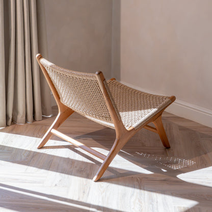 Zara Teak & Rattan Accent Chair- Handmade- Teak  