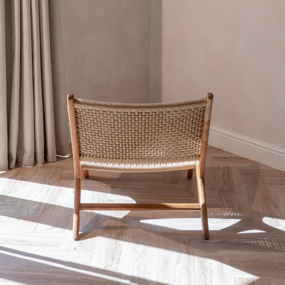 Zara Teak & Rattan Accent Chair- Handmade- Teak  