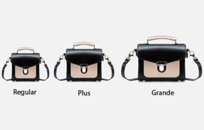 Handmade Leather Sugarcube Handbag - Rose Truffle  