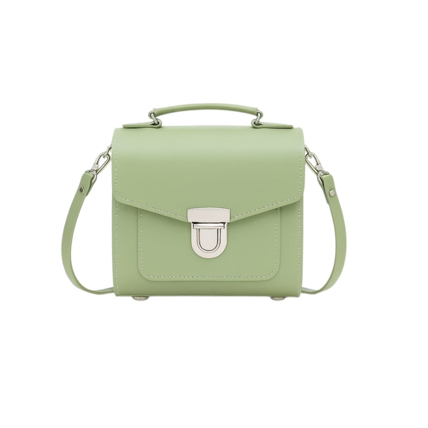 Handmade Leather Sugarcube Handbag - Sage - Green