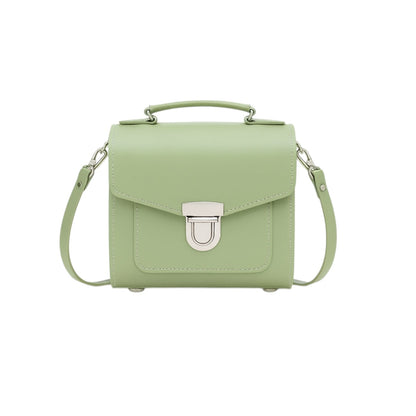 Handmade Leather Sugarcube Handbag - Sage - Green