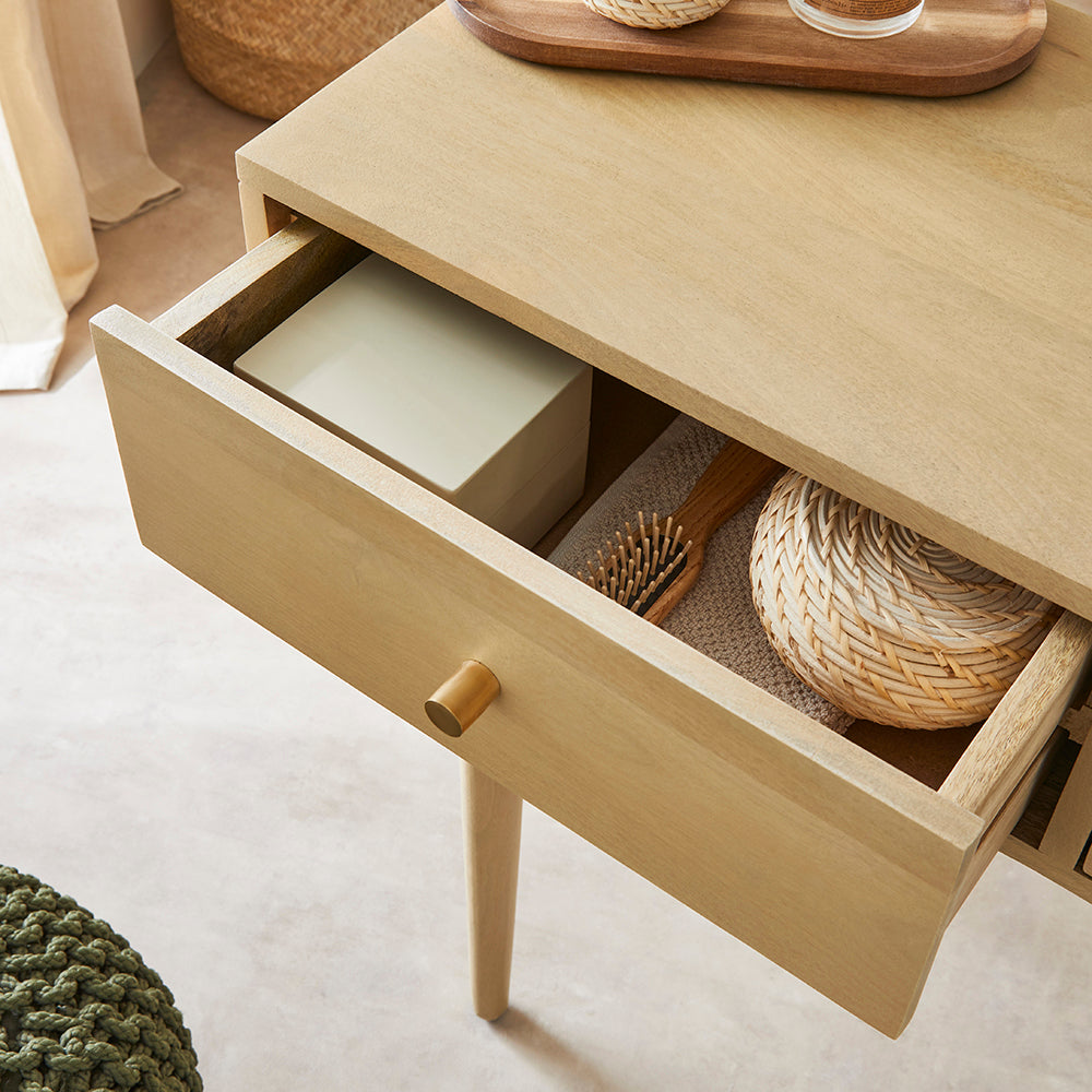 Scandinavian Light Oak Oslo Console, Dressing Table, and Desk  