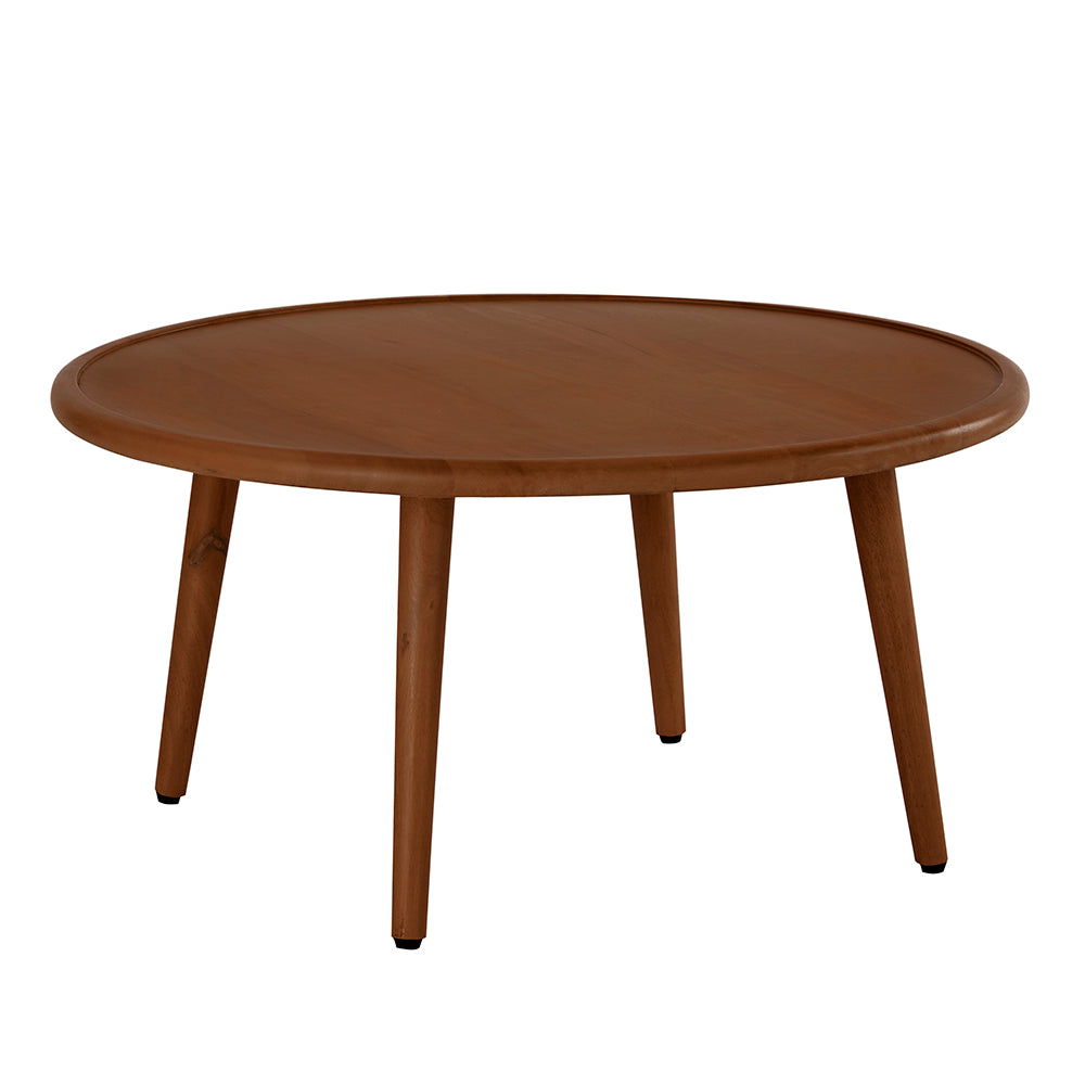 Scandinavian Walnut Round Coffee Table  