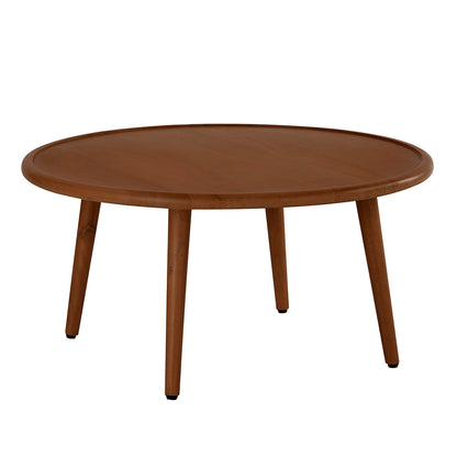 Scandinavian Walnut Round Coffee Table  