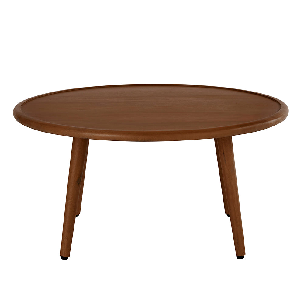 Scandinavian Walnut Round Coffee Table  