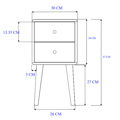 Minimalist Mango Wood Logan Narrow Bedside Table