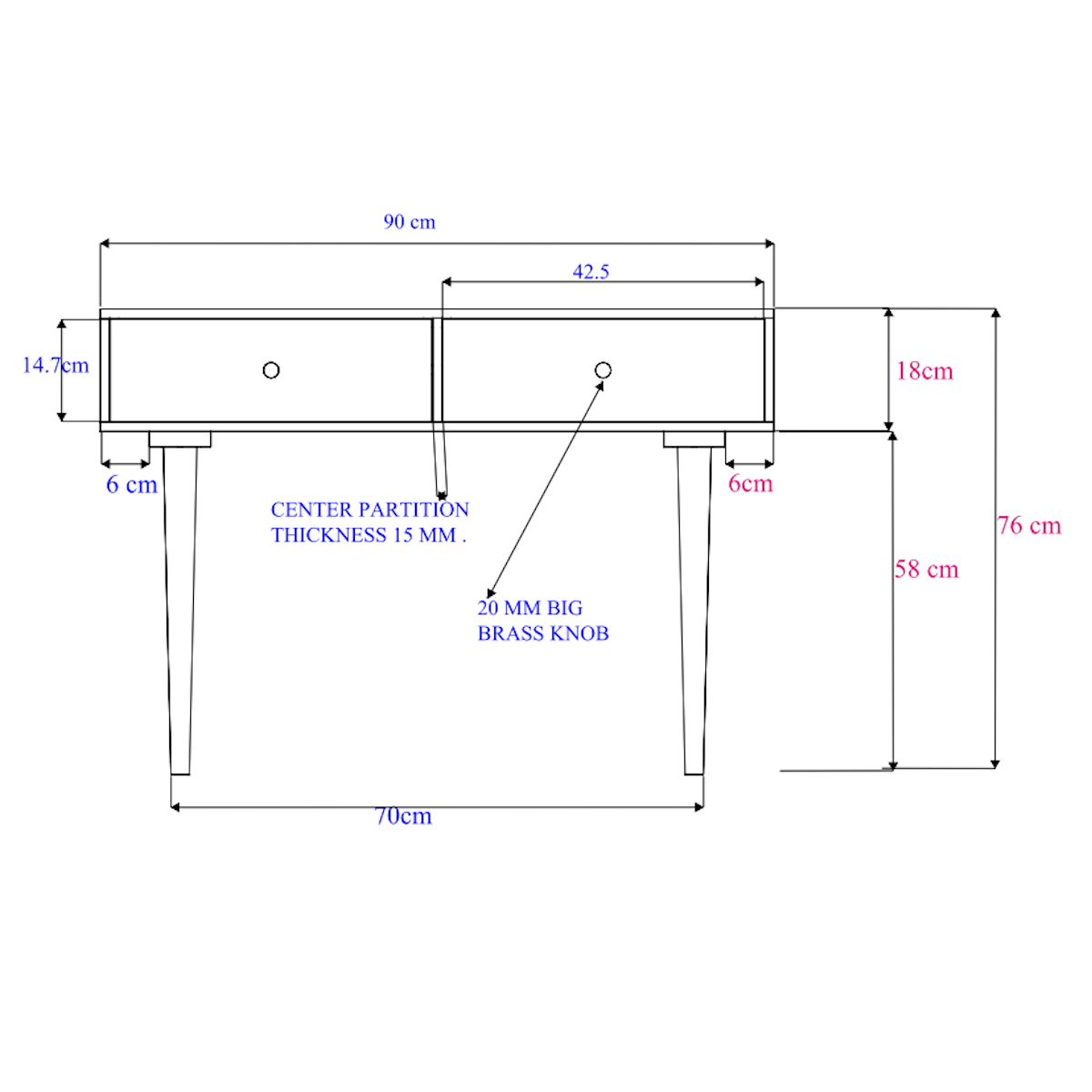 Scandinavian Light Oak Oslo Console, Dressing Table, and Desk  
