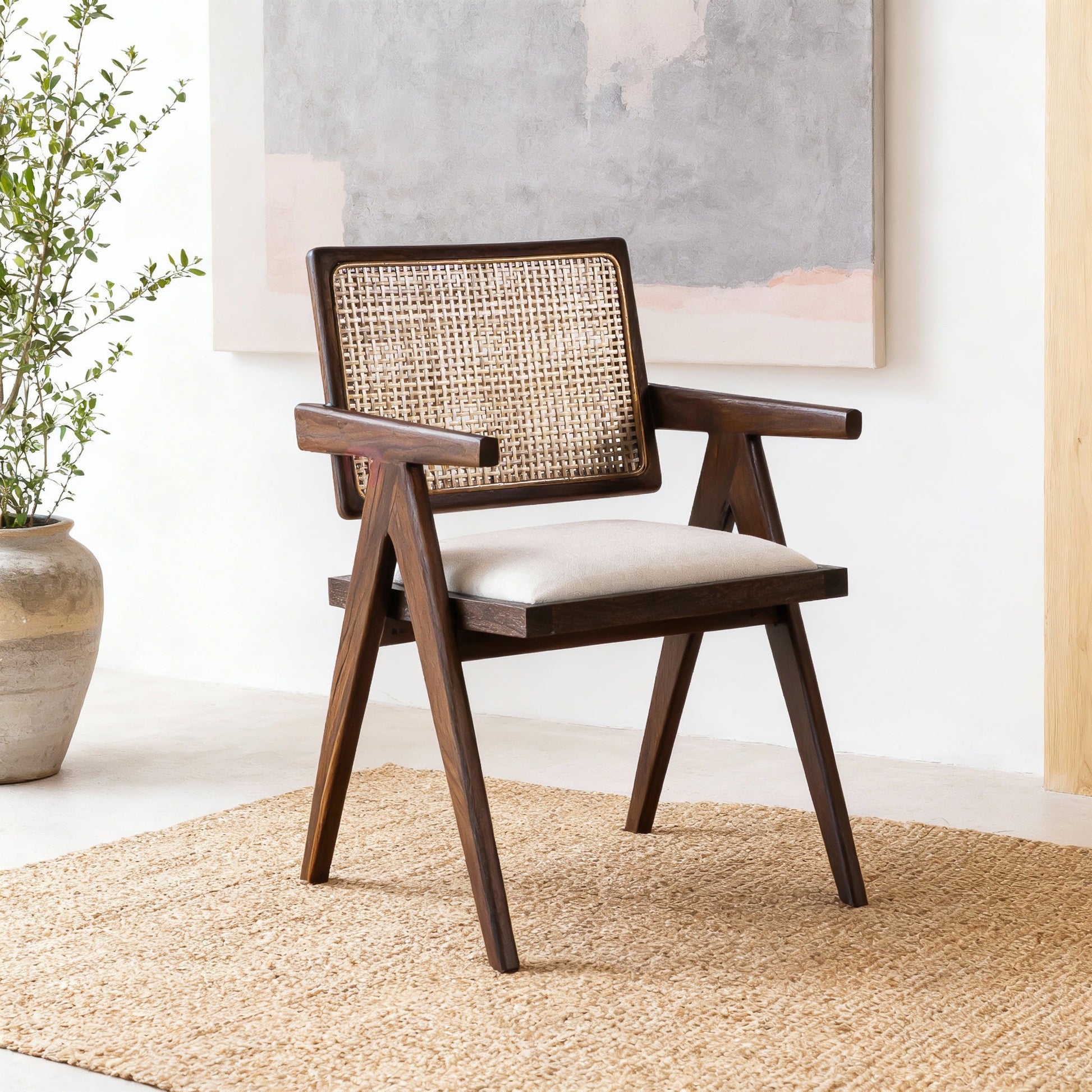 Satu Rattan Accent Chair- Handmade- Chocolate  