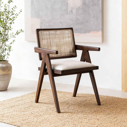 Satu Rattan Accent Chair- Handmade- Chocolate