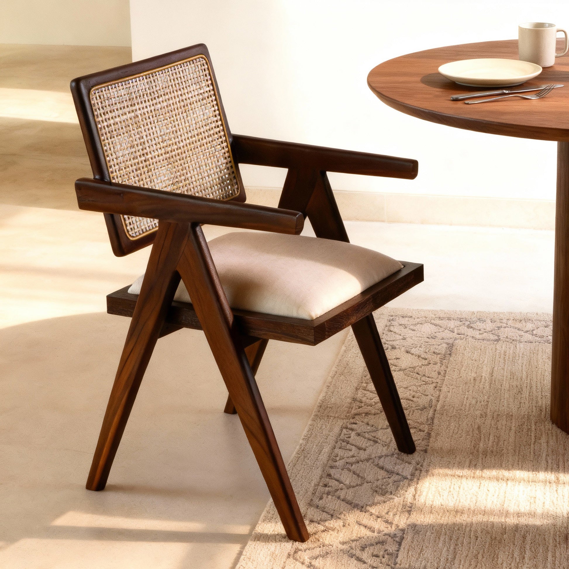 Satu Rattan Accent Chair- Handmade- Chocolate  