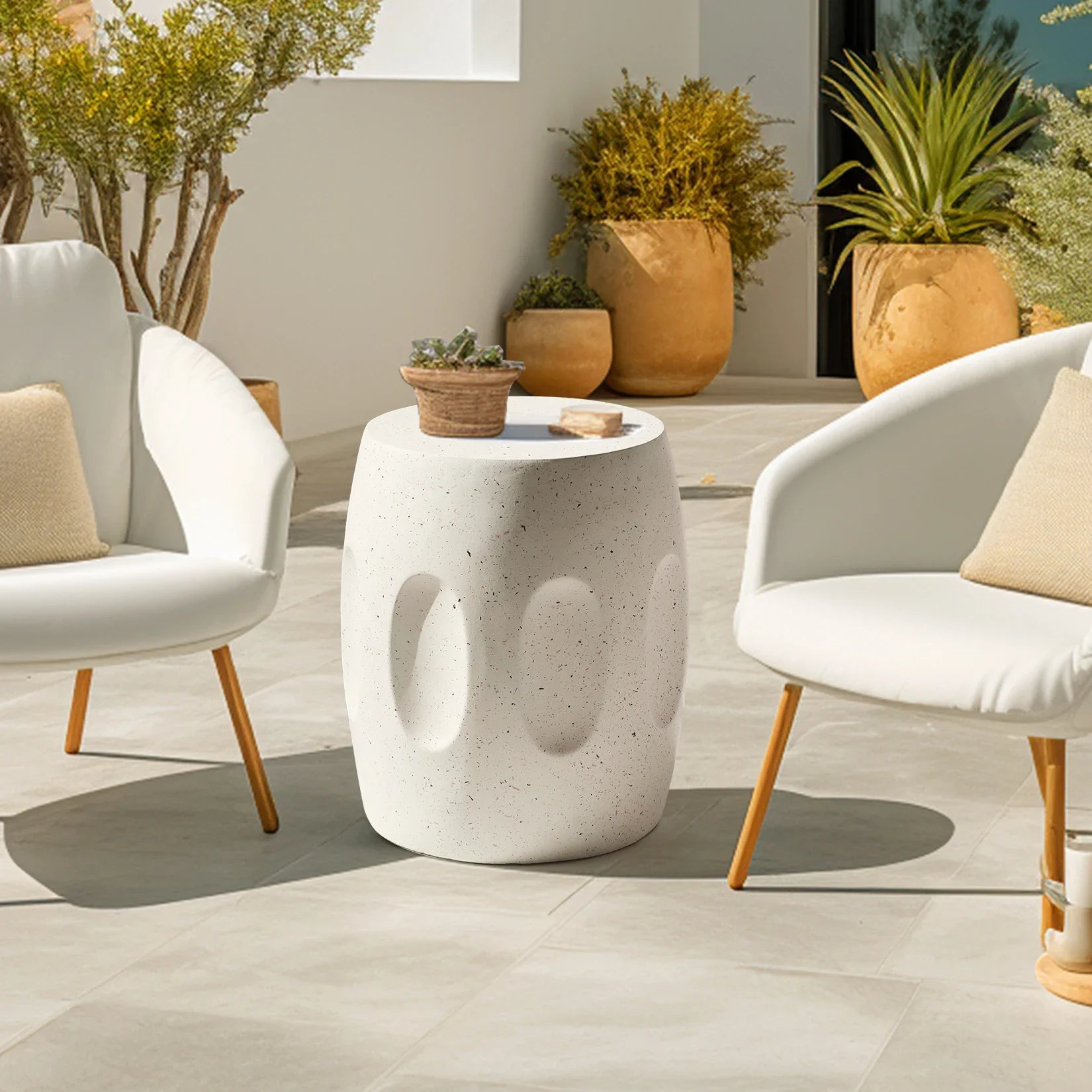 Modern Lightweight Concrete Side Table  