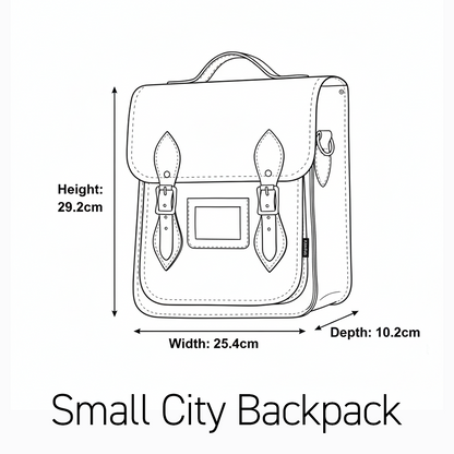 Handmade Leather City Backpack - Autumnal Kaleidoscope