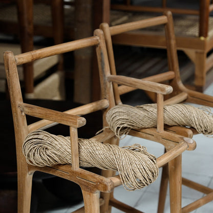 Zara Teak Rattan Bar Stool With Armrest