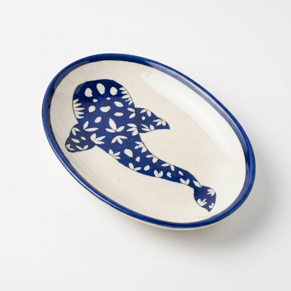 Blue Pottery Trinket Tray — Hand-Painted Ceramic Ring Dish | Jaipur Blue Pottery