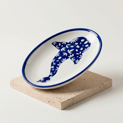 Blue Pottery Trinket Tray — Hand-Painted Ceramic Ring Dish | Jaipur Blue Pottery