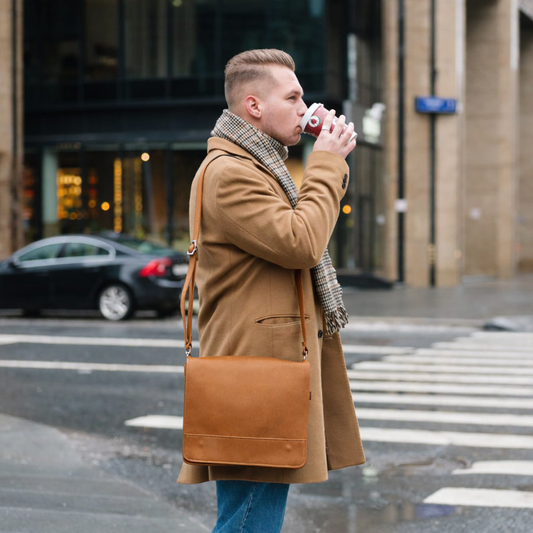 Men's Leather Tannery Messenger Bag - Tan