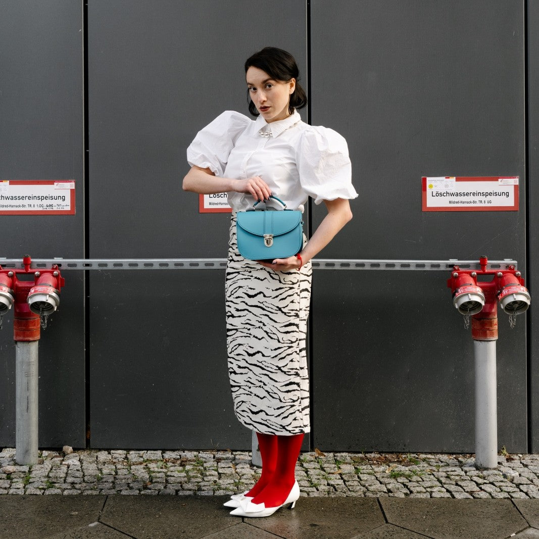 Olympia Handmade Leather Bag - Teal  