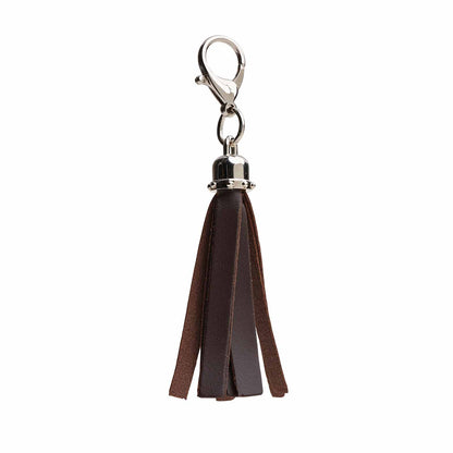 Mini tassel bag charm - Dark Brown  