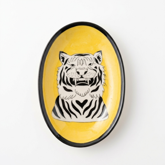Blue Pottery Trinket Tray — Hand-Painted Ceramic Ring Dish | Jaipur Blue Pottery