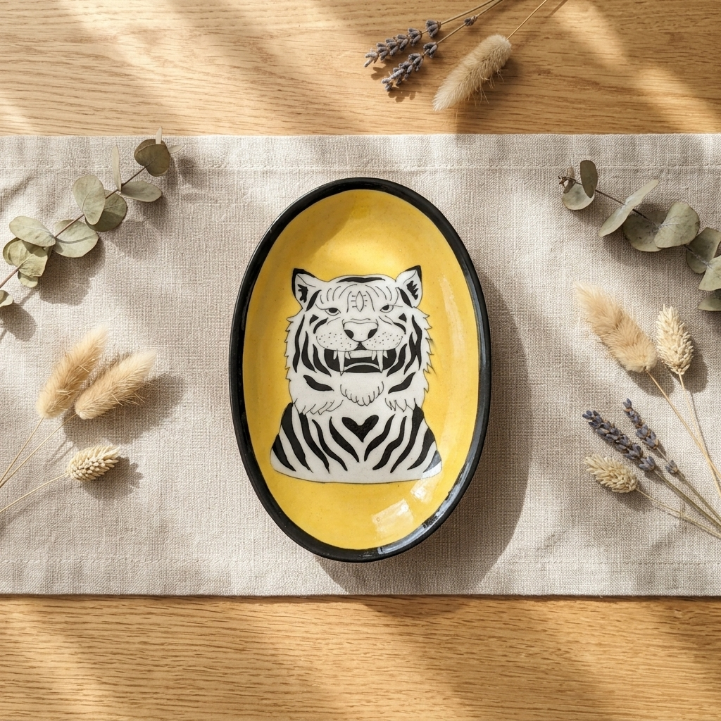 Blue Pottery Trinket Tray — Hand-Painted Ceramic Ring Dish | Jaipur Blue Pottery