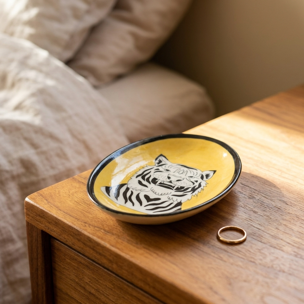 Blue Pottery Trinket Tray — Hand-Painted Ceramic Ring Dish | Jaipur Blue Pottery