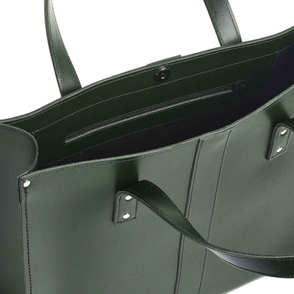 Handmade Leather Shopper - Ivy Green