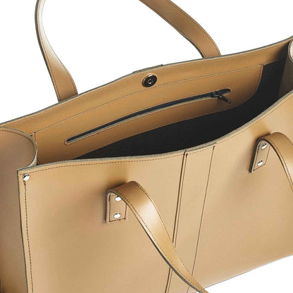 Handmade Leather Shopper - Iced Coffee