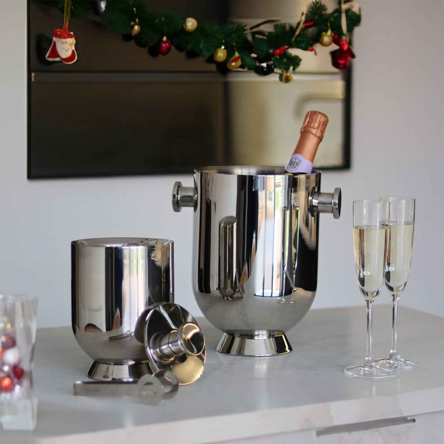 Trombone Ice Bucket & Tongs