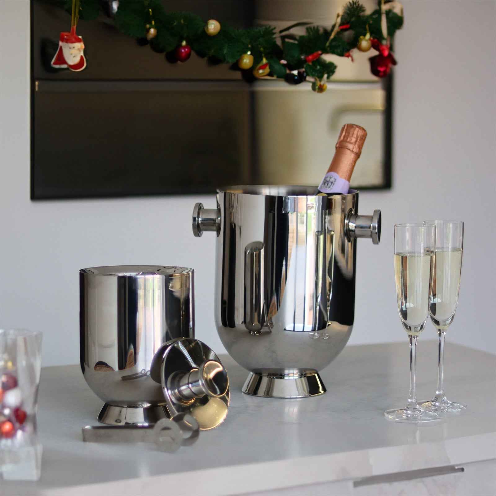 Trombone Ice Bucket & Tongs