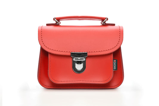 Luna Handmade Leather Bag - Pillarbox Red  