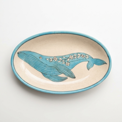 Blue Pottery Trinket Tray — Hand-Painted Ceramic Ring Dish | Jaipur Blue Pottery