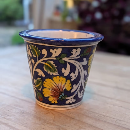 Blue Pottery Planter 4" — Handcrafted for Succulents & Herbs | Jaipur Blue Pottery