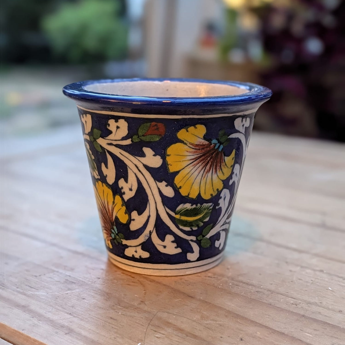 Blue Pottery Planter 4" — Handcrafted for Succulents & Herbs | Jaipur Blue Pottery