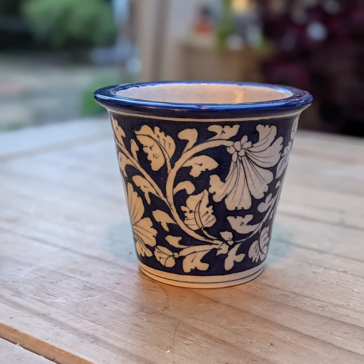 Blue Pottery Planter 4" — Handcrafted for Succulents & Herbs | Jaipur Blue Pottery