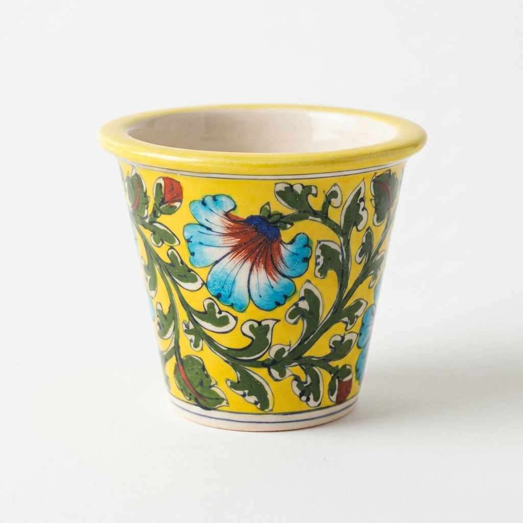 Blue Pottery Planter 4" — Handcrafted for Succulents & Herbs | Jaipur Blue Pottery