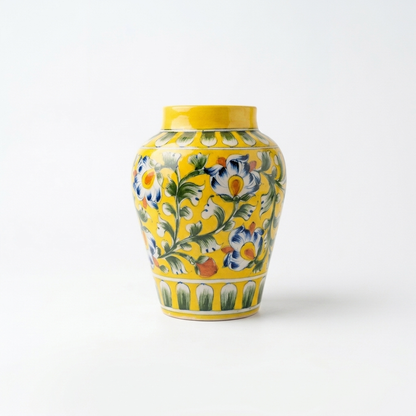 Jaipur Blue Pottery Vase — Hand-Painted Cobalt Floral, Artisan Ceramic | Unique Homeware Gift UK