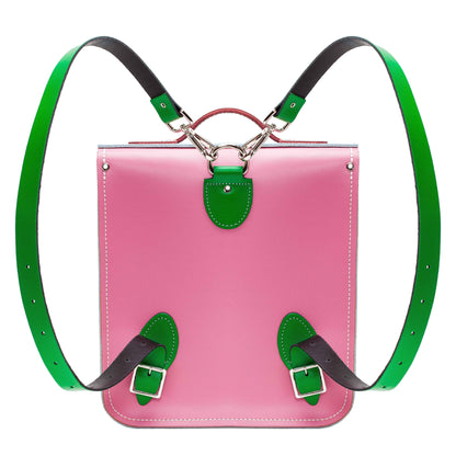 Handmade Leather City Backpack - Classic Kaleidoscope