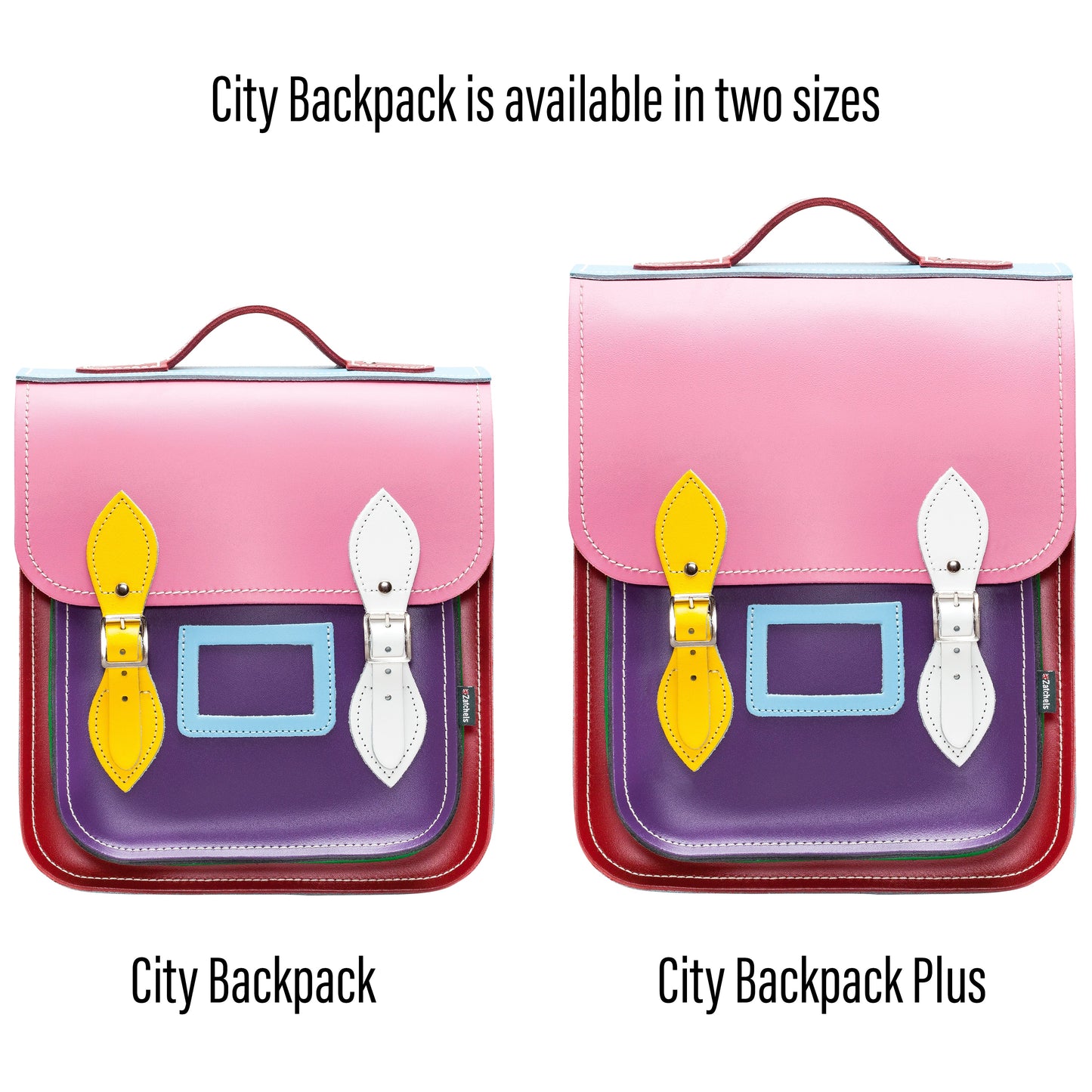 Handmade Leather City Backpack - Classic Kaleidoscope  