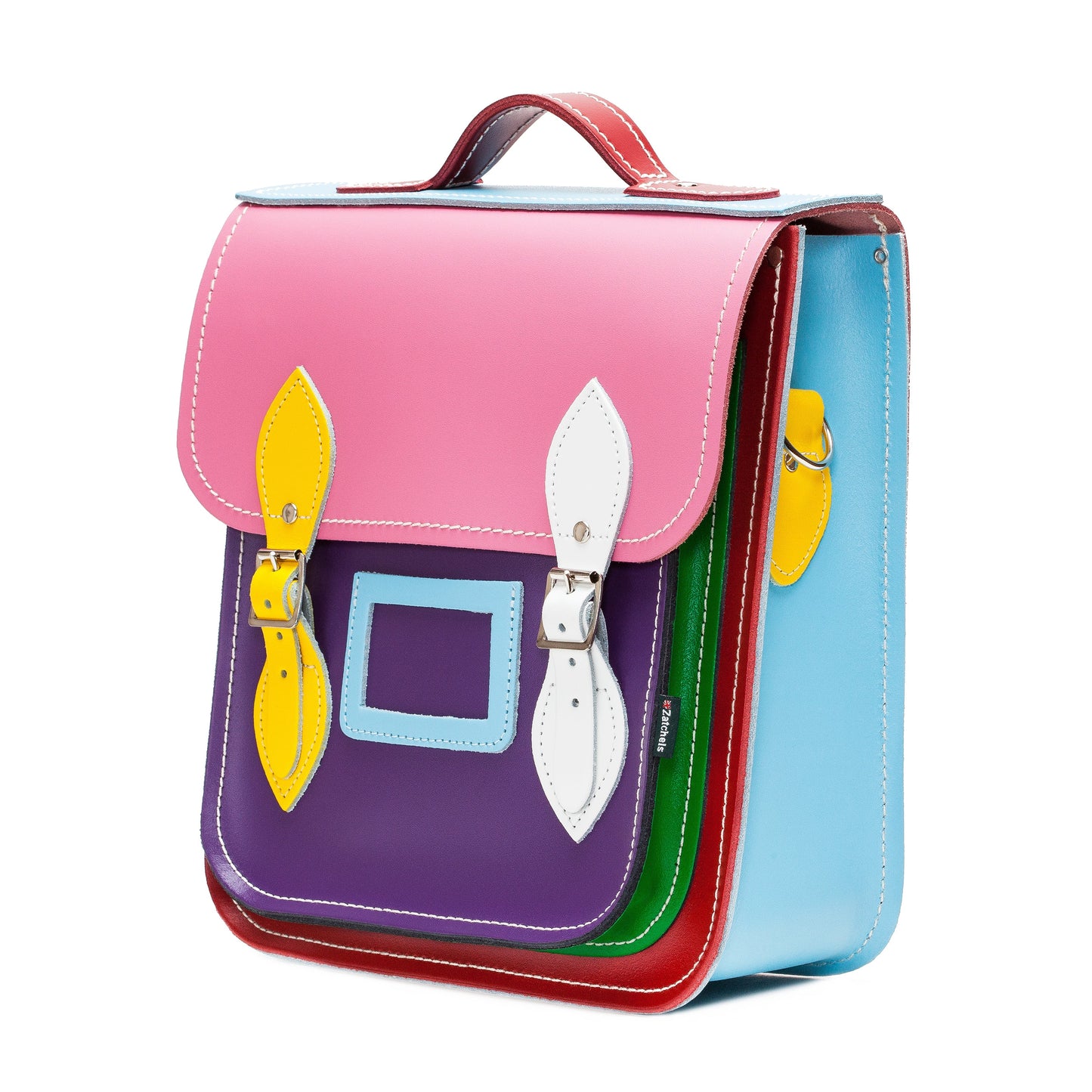 Handmade Leather City Backpack - Classic Kaleidoscope  