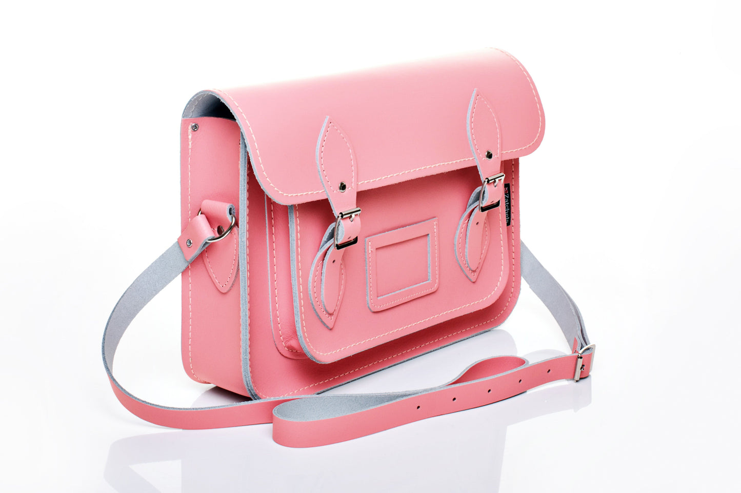 Handmade Leather Satchel - Pastel Pink  