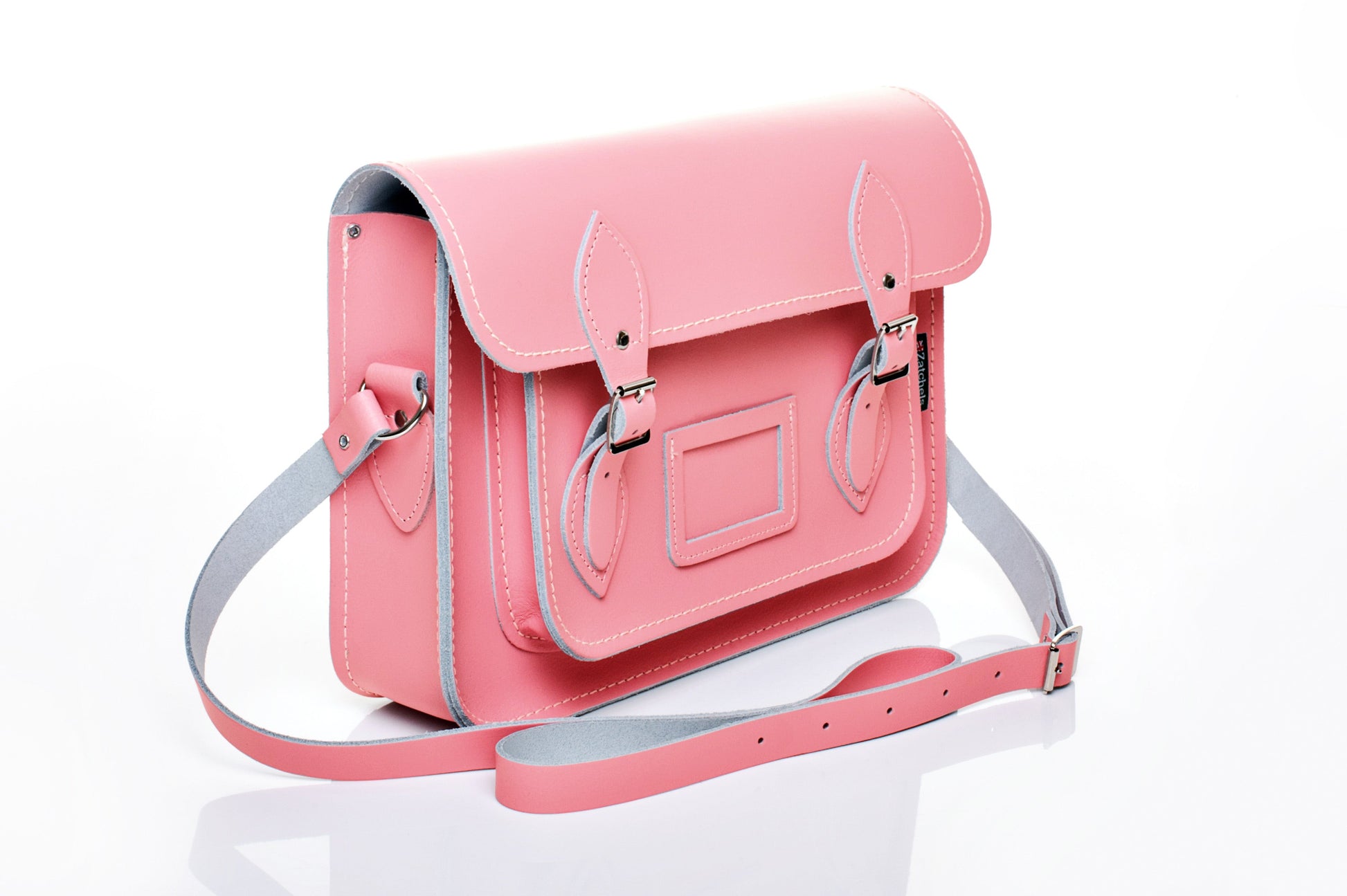Handmade Leather Satchel - Pastel Pink  
