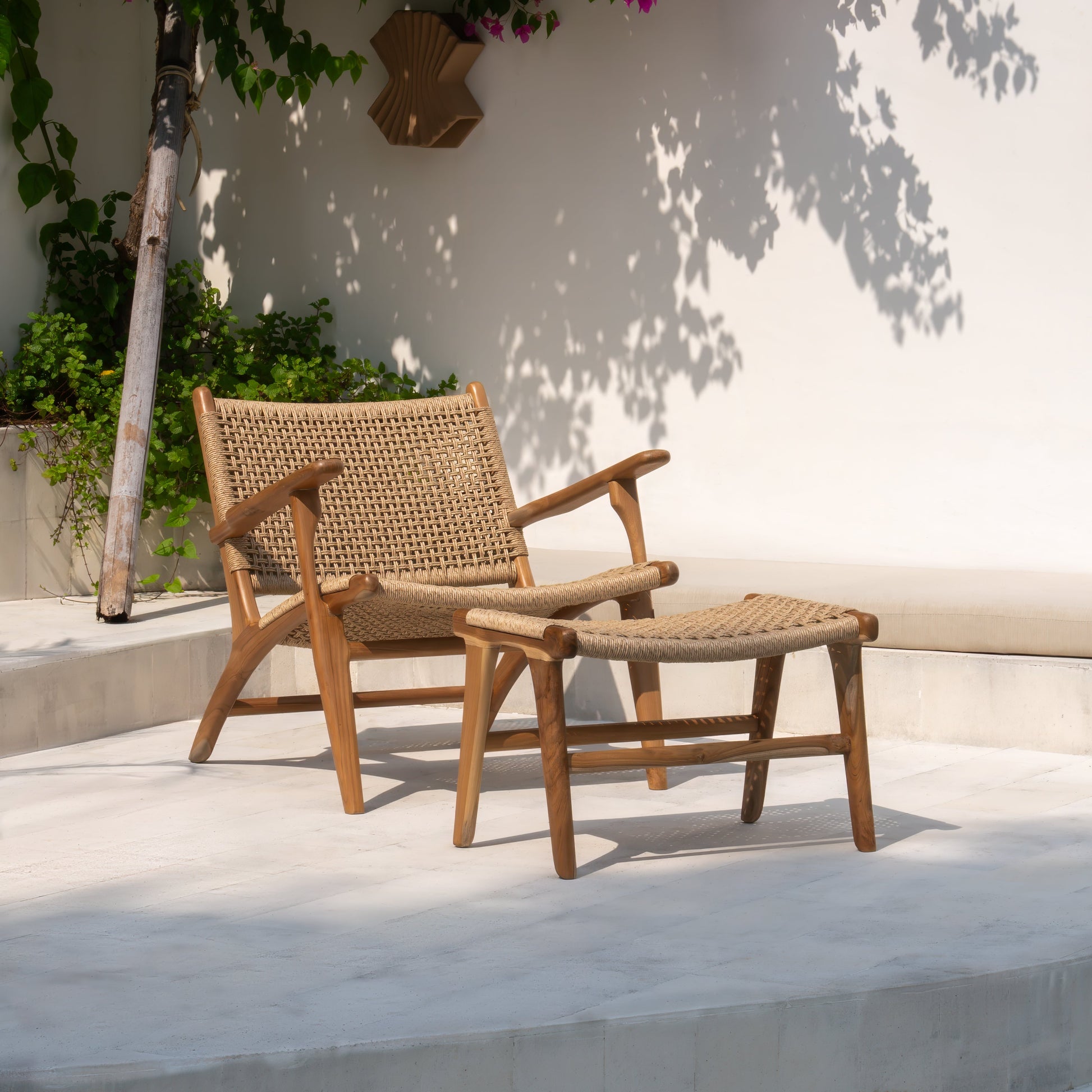 Zara Teak & Rattan Accent Armchair  